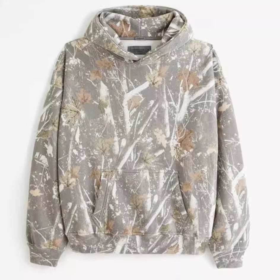 Camouflage Leaves 3D Digital Printing New Hooded Sweatshirt Casual Street Fashion Loose Couple Thickened Hip-Hop Sports Hoodie